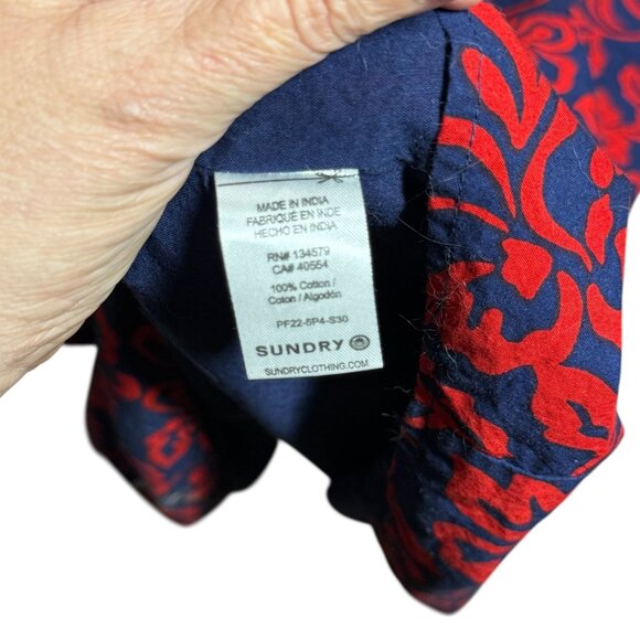 Sundry Anthropology Womens Red & Navy Floral Tiered Maxi Skirt Aloha Floral sz 2 - Picture 6 of 7